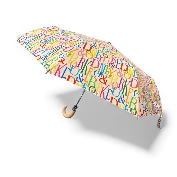 Dooney & Bourke Multi Colored Vintage Umbrella with Leather Handle - Picture 3 of 9